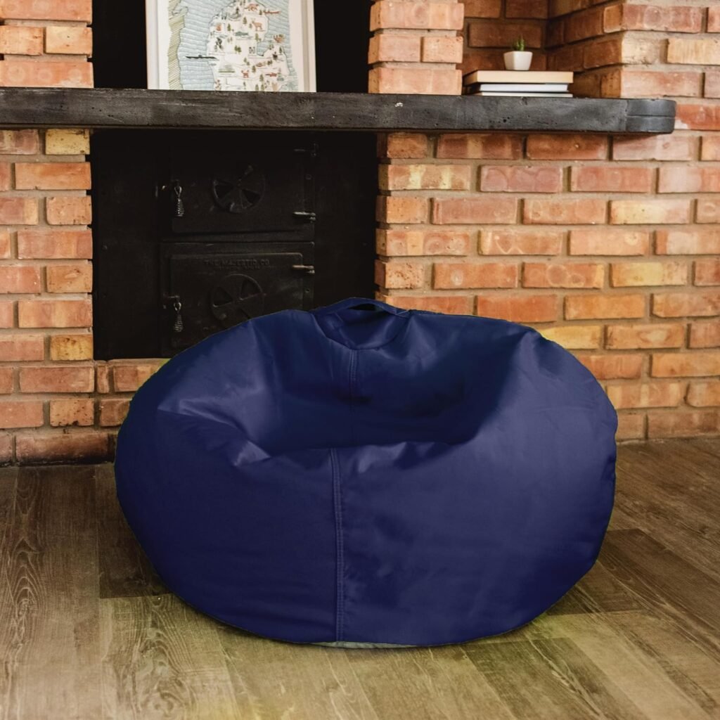 Big Joe Classic Bean Bag Chair, Navy Smartmax, Durable Polyester Nylon Blend, 2 feet Round