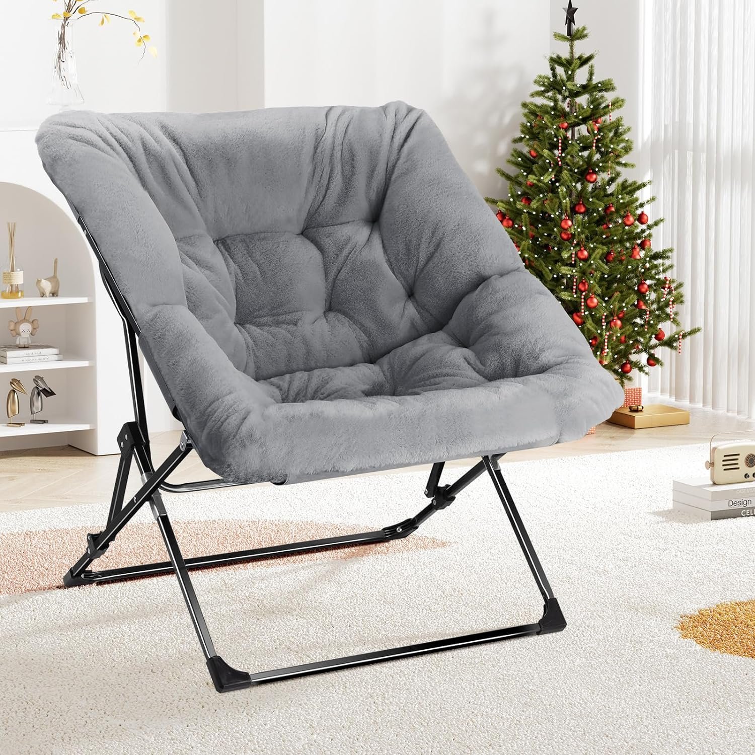 Folding Faux Fur Lounge Chair Review