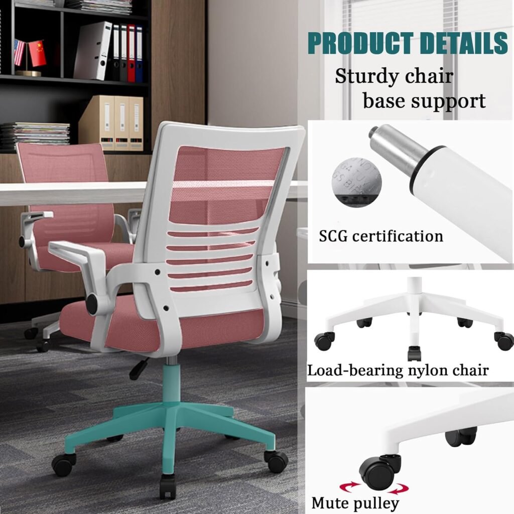 Office Chair Ergonomic Desk Mesh ComputerChair with Lumbar Support Armrest Executive Swivel Chair with Wheel Gaming Chair for Home Office Work Study