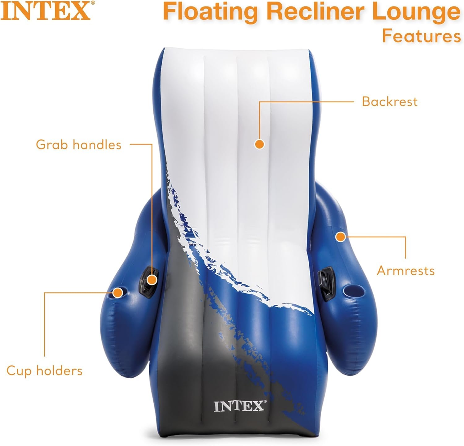 Intex Inflatable Lounge Pool Recliner Lounger Chair with Cup Holders Review