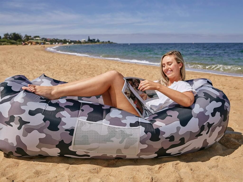 AlphaBeing Inflatable Lounger - Best Air Lounger Sofa for Camping, Hiking - Ideal Inflatable Couch for Pool and Festivals - Perfect Inflatable Beach Chair for Adults