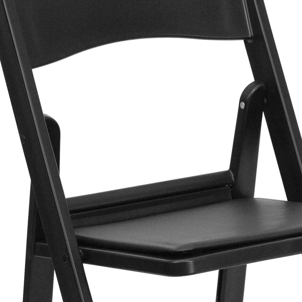 Flash Furniture Hercules™ Series Folding Chair - Black Resin – 1000LB Weight Capacity Comfortable Event Chair - Light Weight Folding Chair