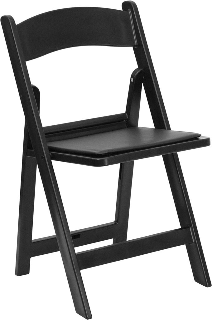 Flash Furniture Hercules™ Series Folding Chair - Black Resin – 1000LB Weight Capacity Comfortable Event Chair - Light Weight Folding Chair